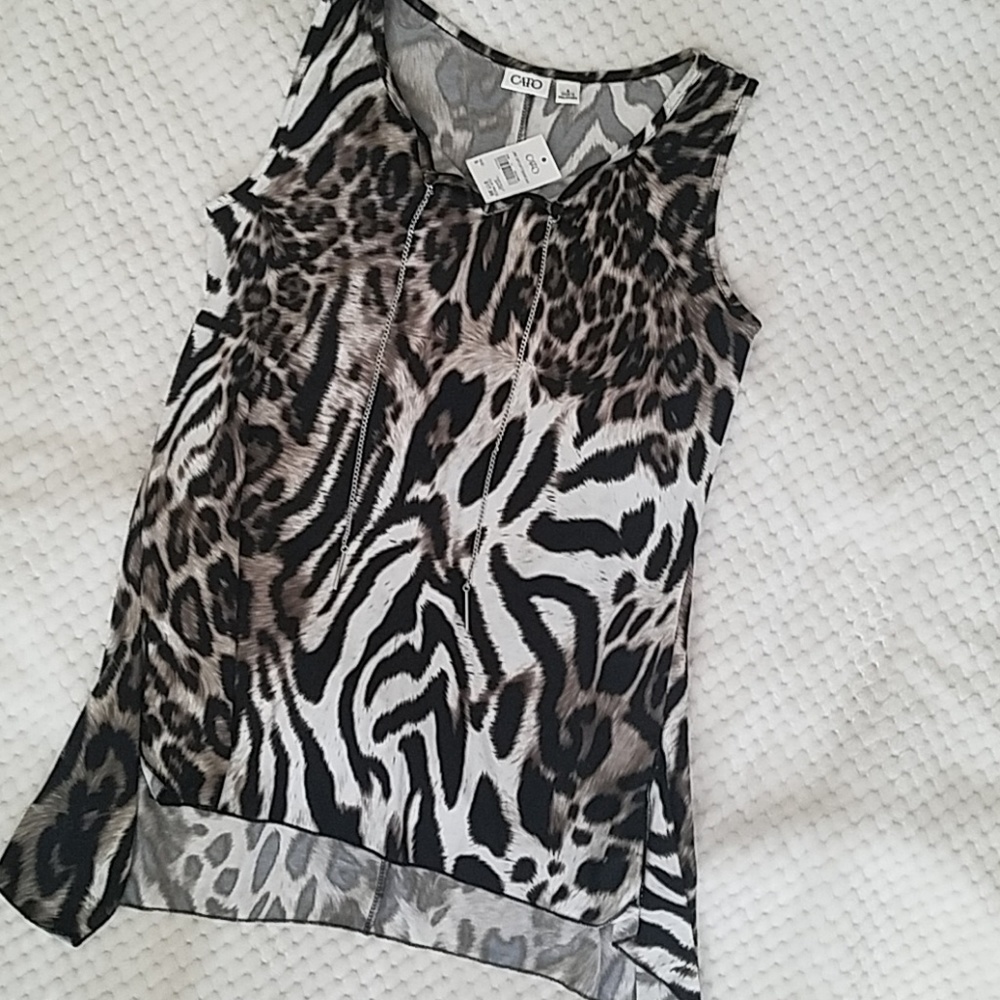 NWT Cato • Animal Print Tank